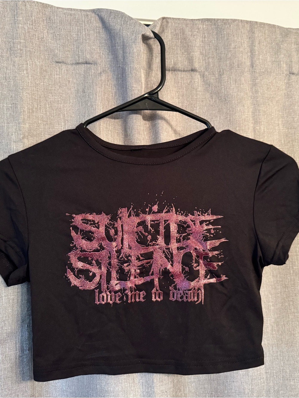 Suicide Silence Graphic Crop Tee - Black with Pink Print